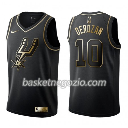 Canotte Uomo San Antonio Spurs DeMar DeRozan 10 Nike Nero Golden Edition Swingman